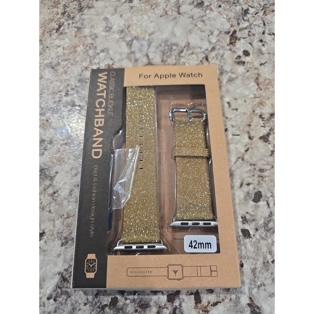 Apple Watch Sports Band, 42mm Gold Sparkle by Bling Bands. New